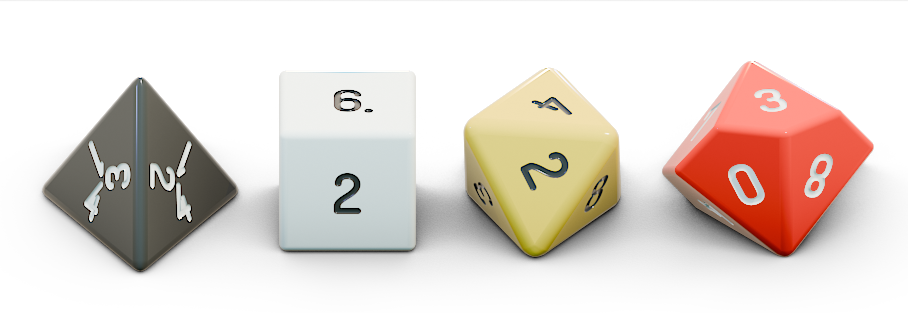 The four types of dice in 