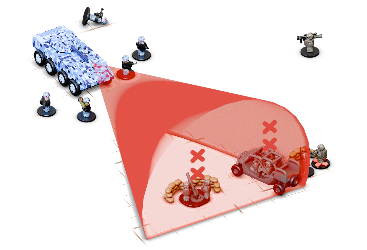 Automatic fire targeting, two shots per target